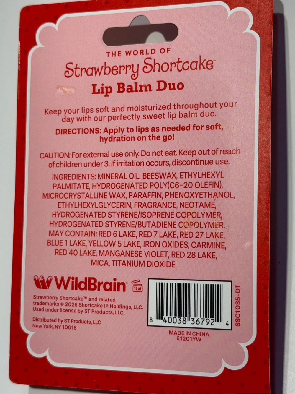 The World Of Strawberry Shortcake Lip Balm Duo Fresh Strawberry & Lemon Pie NEW